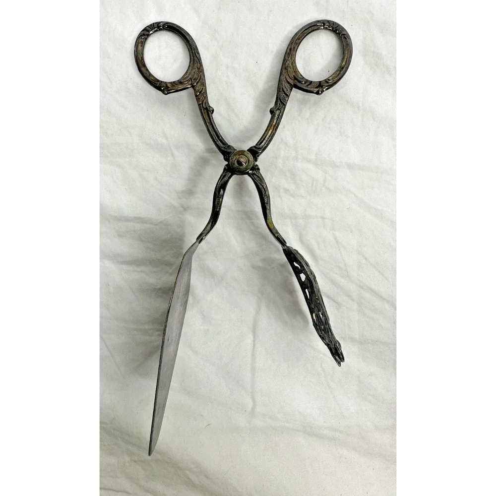 Solingen Germany silver plated Serving Tongs Ornate Pastry Sandwich